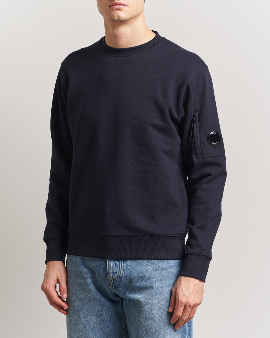Herre | Gensere | C.P. Company | Diagonal Raised Fleece Lens Sweatshirt Navy