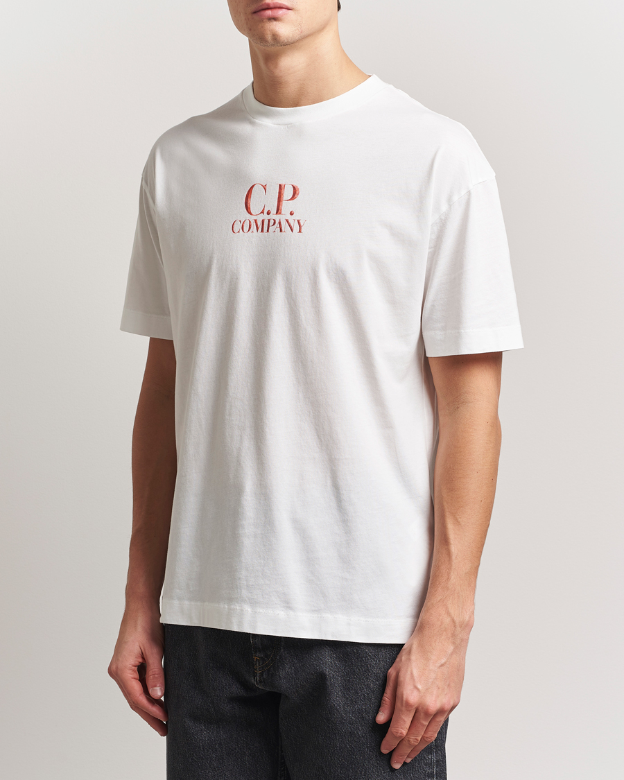 Herre | T-Shirts | C.P. Company | Short Sleeve Back Logo T-Shirt White