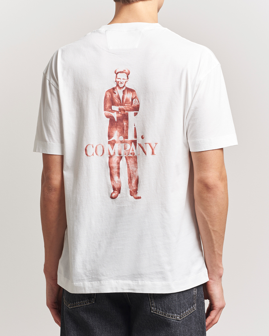 Herre | T-Shirts | C.P. Company | Short Sleeve Back Logo T-Shirt White