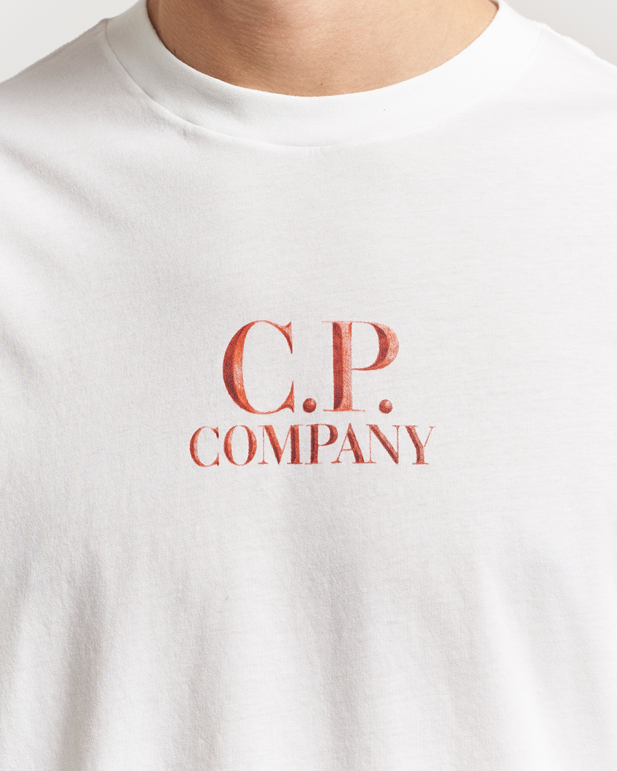 Herre | T-Shirts | C.P. Company | Short Sleeve Back Logo T-Shirt White
