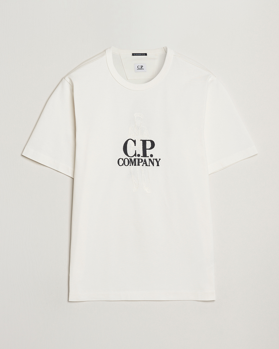 Herre | T-Shirts | C.P. Company | Mercerized Heavy Cotton Back Logo T-Shirt White