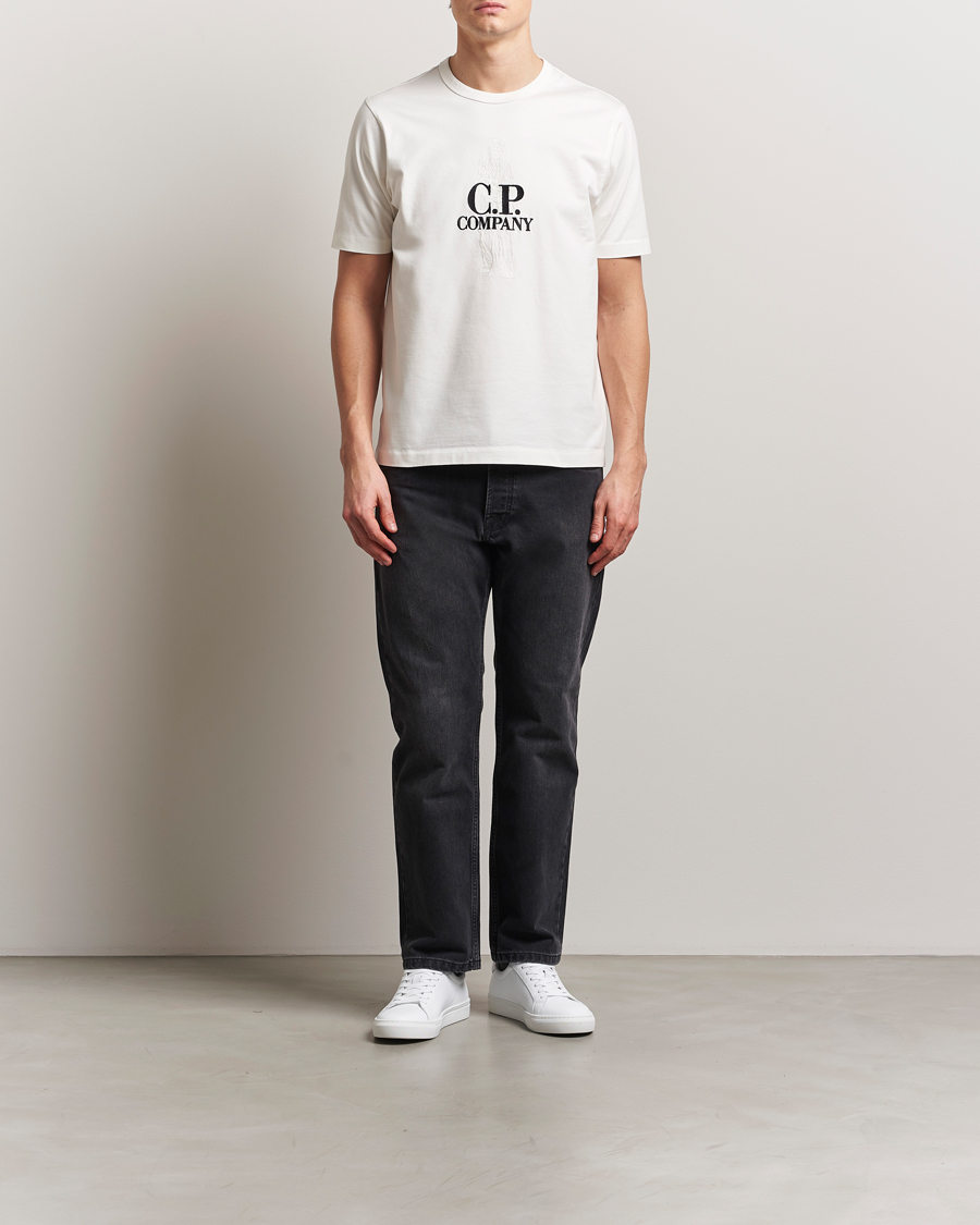 Herre | T-Shirts | C.P. Company | Mercerized Heavy Cotton Back Logo T-Shirt White