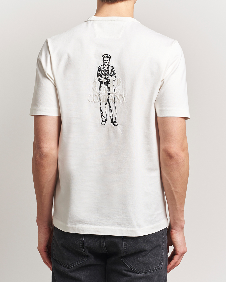 Herre | T-Shirts | C.P. Company | Mercerized Heavy Cotton Back Logo T-Shirt White