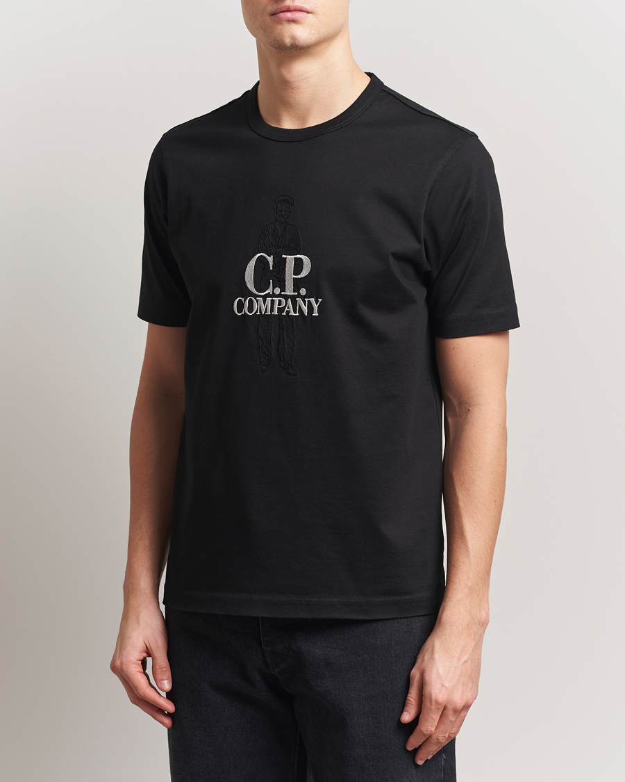 Herre | T-Shirts | C.P. Company | Mercerized Heavy Cotton Back Logo T-Shirt Black