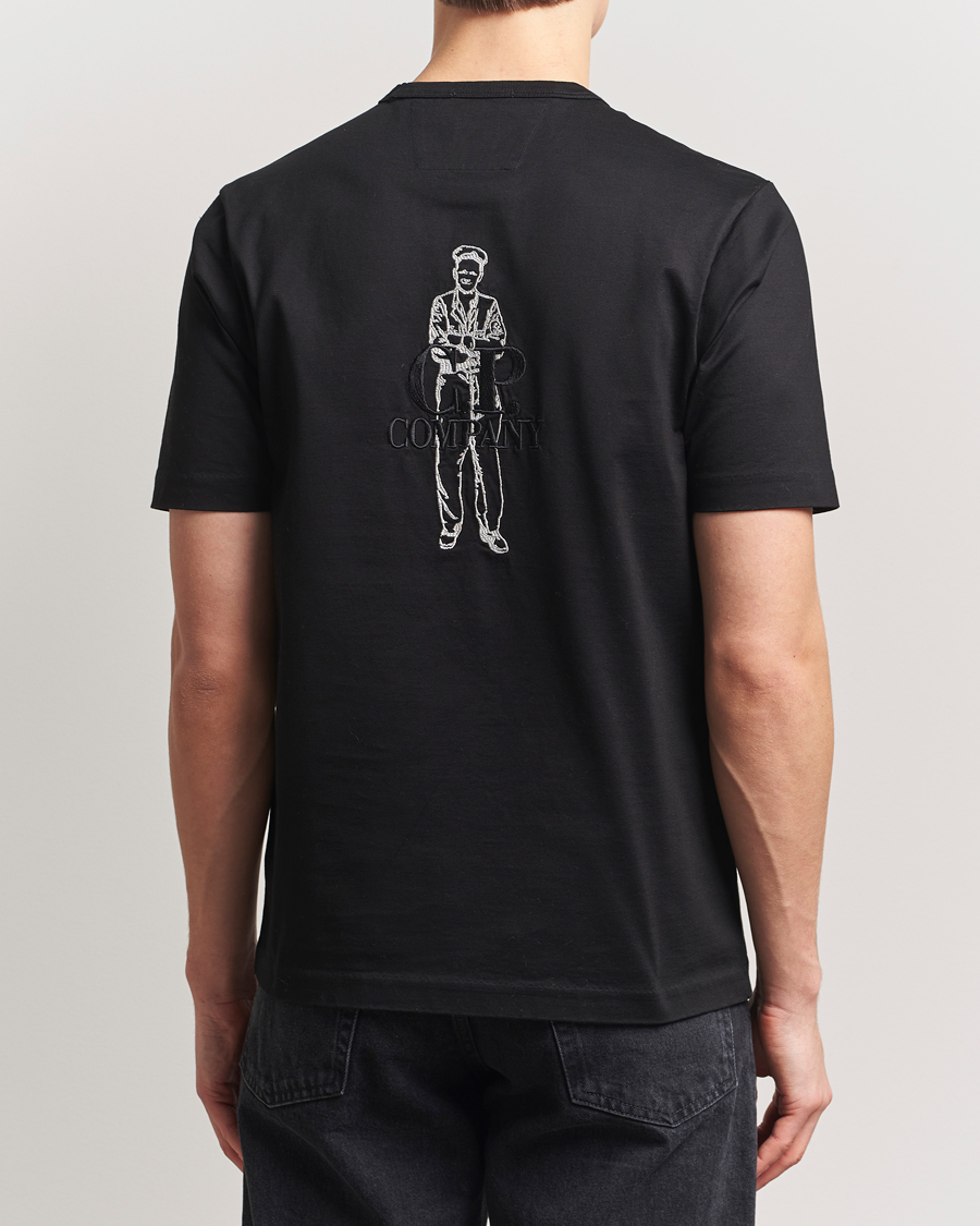 Herre | T-Shirts | C.P. Company | Mercerized Heavy Cotton Back Logo T-Shirt Black