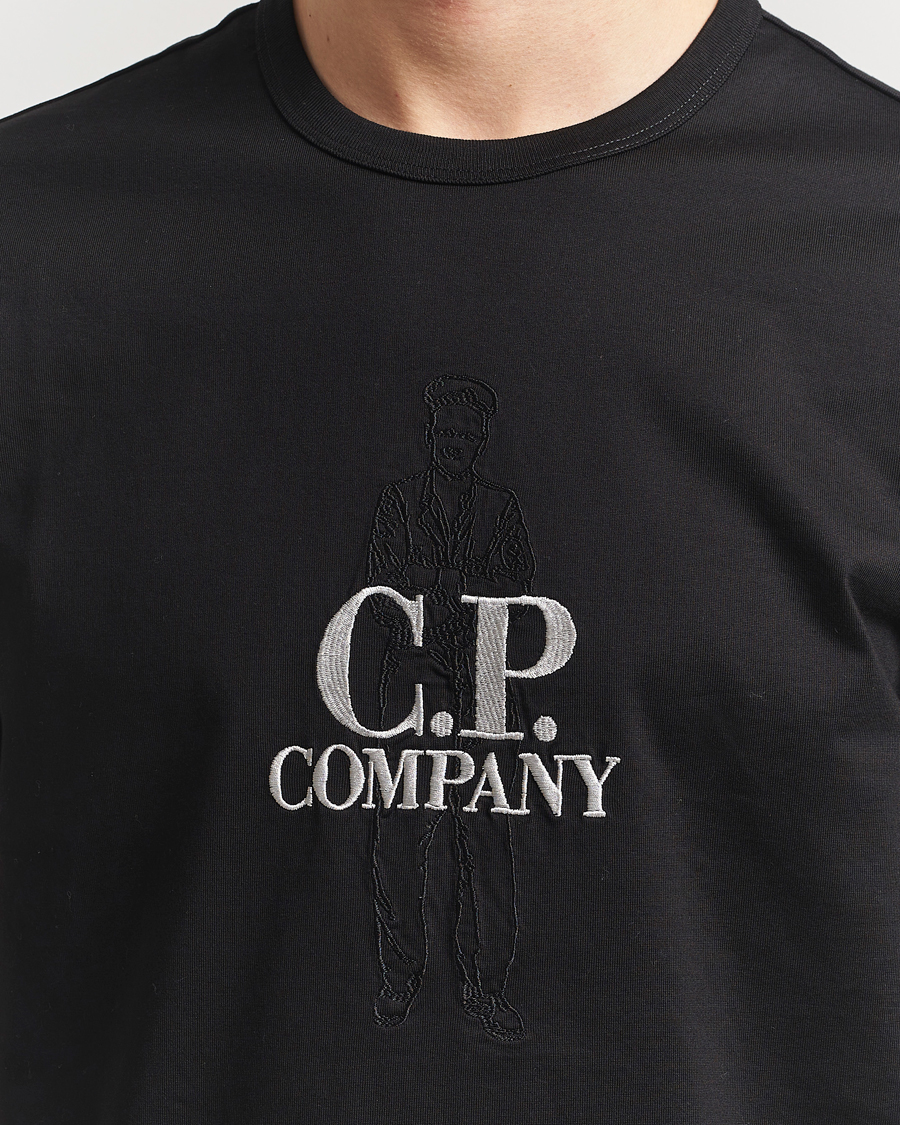 Herre | T-Shirts | C.P. Company | Mercerized Heavy Cotton Back Logo T-Shirt Black