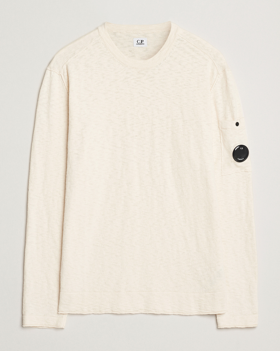 Herre | Gensere | C.P. Company | Knitted Cotton Crew Neck Off White