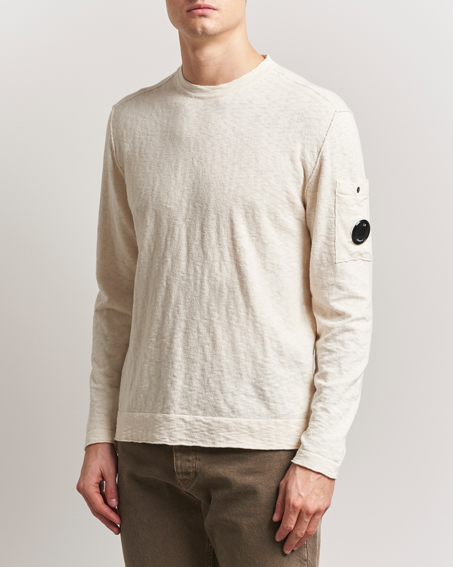 Herre | Gensere | C.P. Company | Knitted Cotton Crew Neck Off White