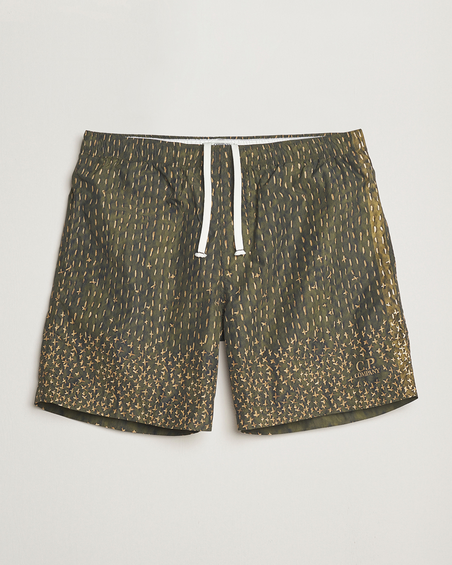 Herre | Badeshorts | C.P. Company | Sashiko Print Swimshorts Green