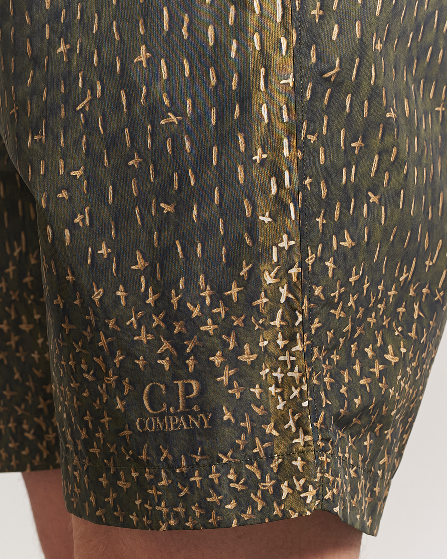 Herre | Badeshorts | C.P. Company | Sashiko Print Swimshorts Green