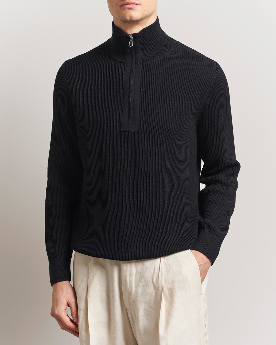 Herre | Gensere | J.Lindeberg | Alex Knitted Half-Zip Black