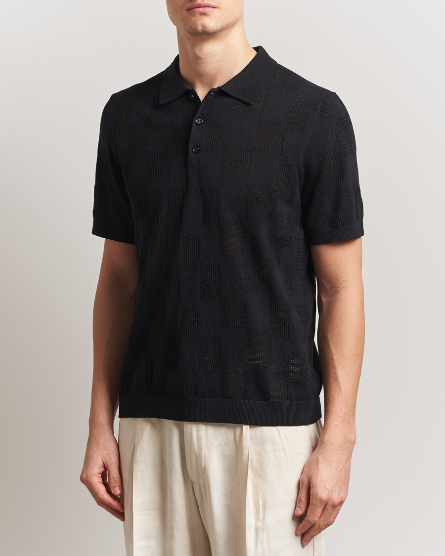 Herre | Pikéer | J.Lindeberg | Reymond Stacked Bridge Polo Black