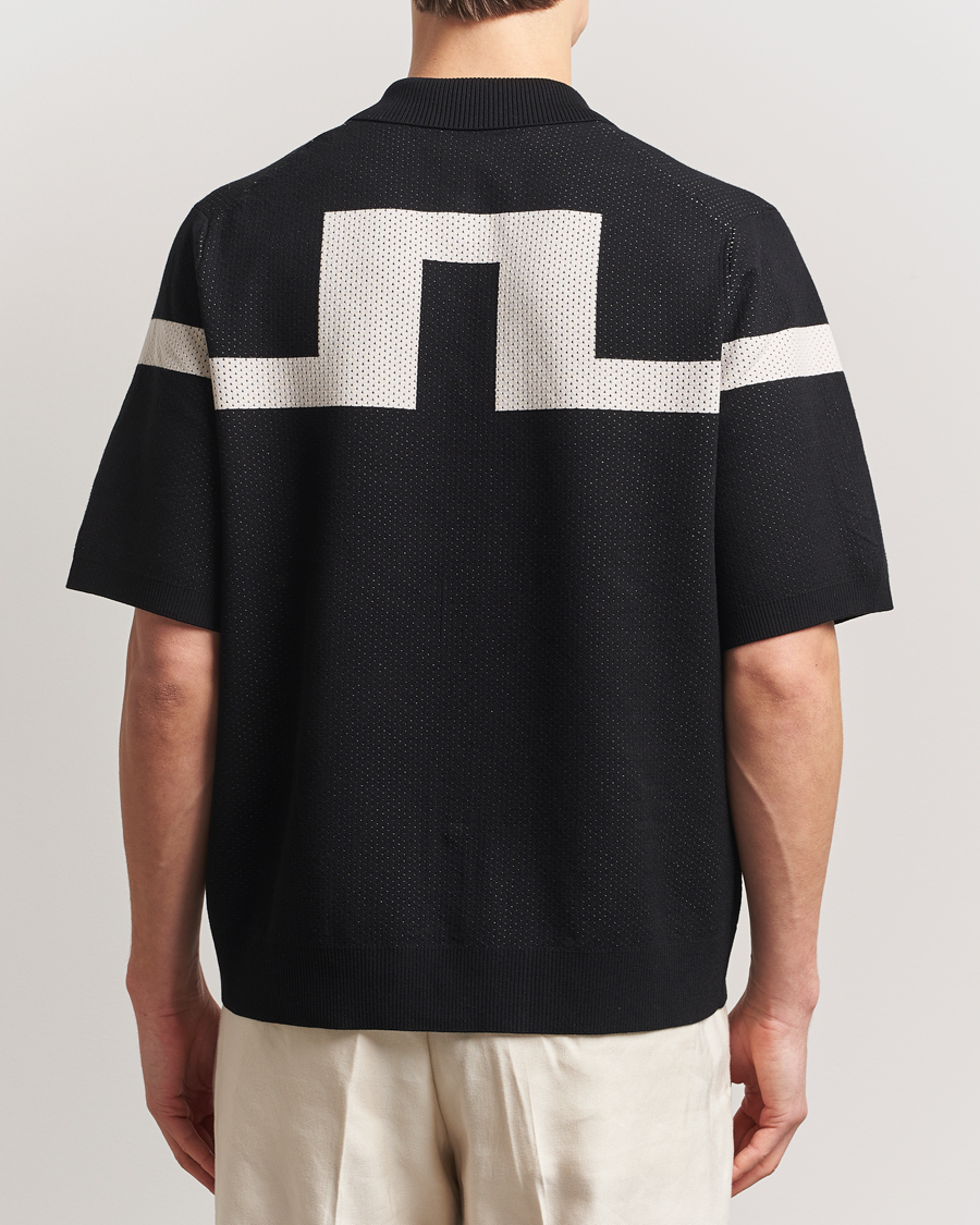 Herre | Skjorter | J.Lindeberg | Rayne Short Sleeve Knitted Shirt Black