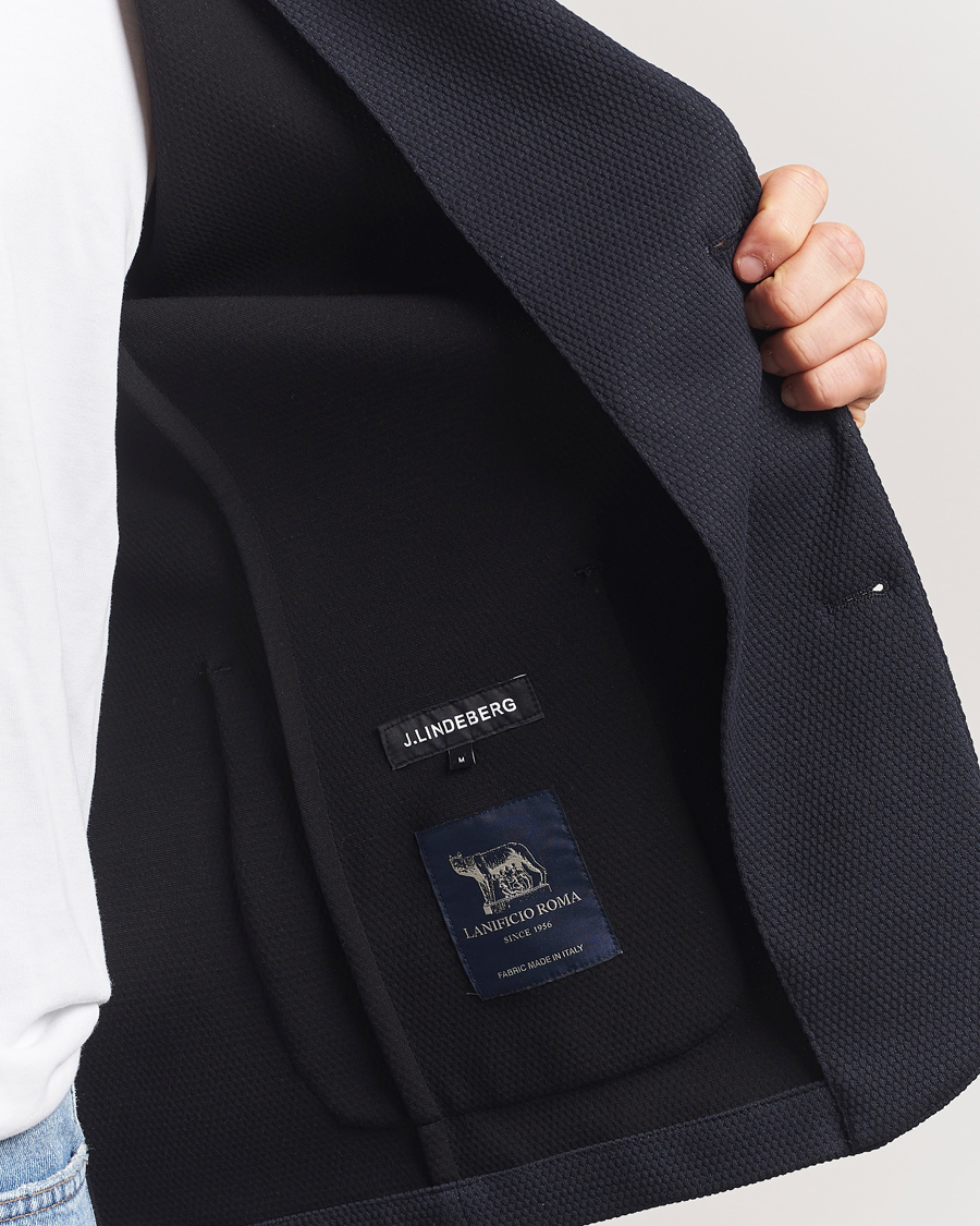 Herre | Dressjakker | J.Lindeberg | Calvon 3D Piquet Blazer Navy