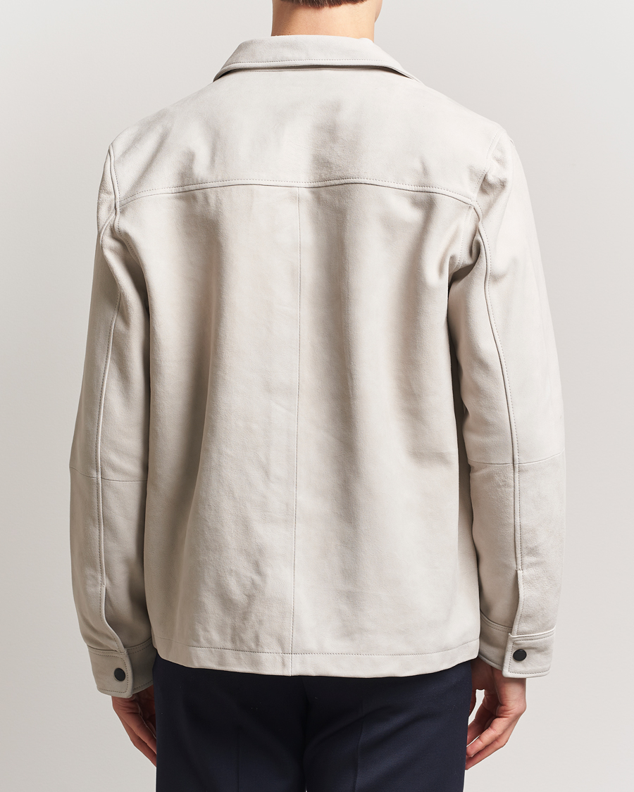 Herre | Skjorter | J.Lindeberg | Wilden Suede Overshirt Moonbeam