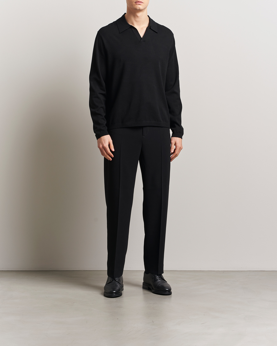 Herre | Pikéer | J.Lindeberg | Rowan Long Sleeve Polo Black