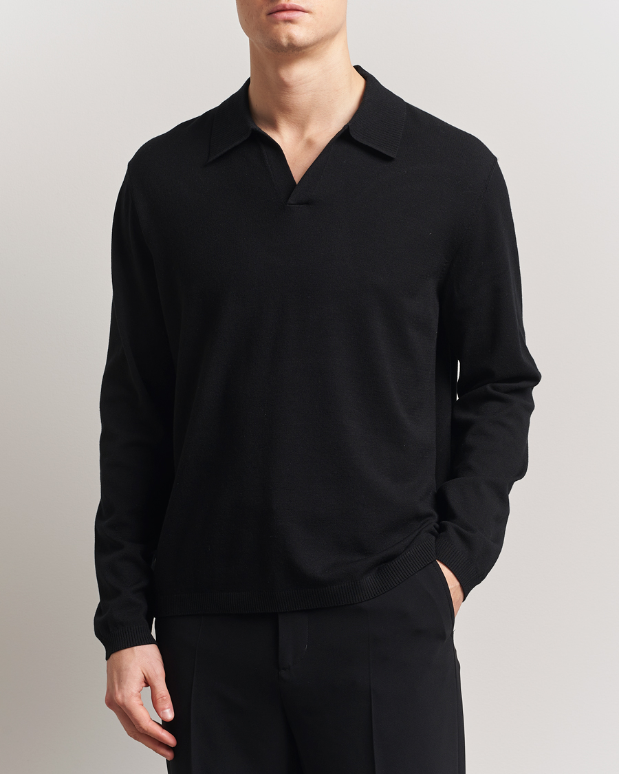 Herre | Pikéer | J.Lindeberg | Rowan Long Sleeve Polo Black