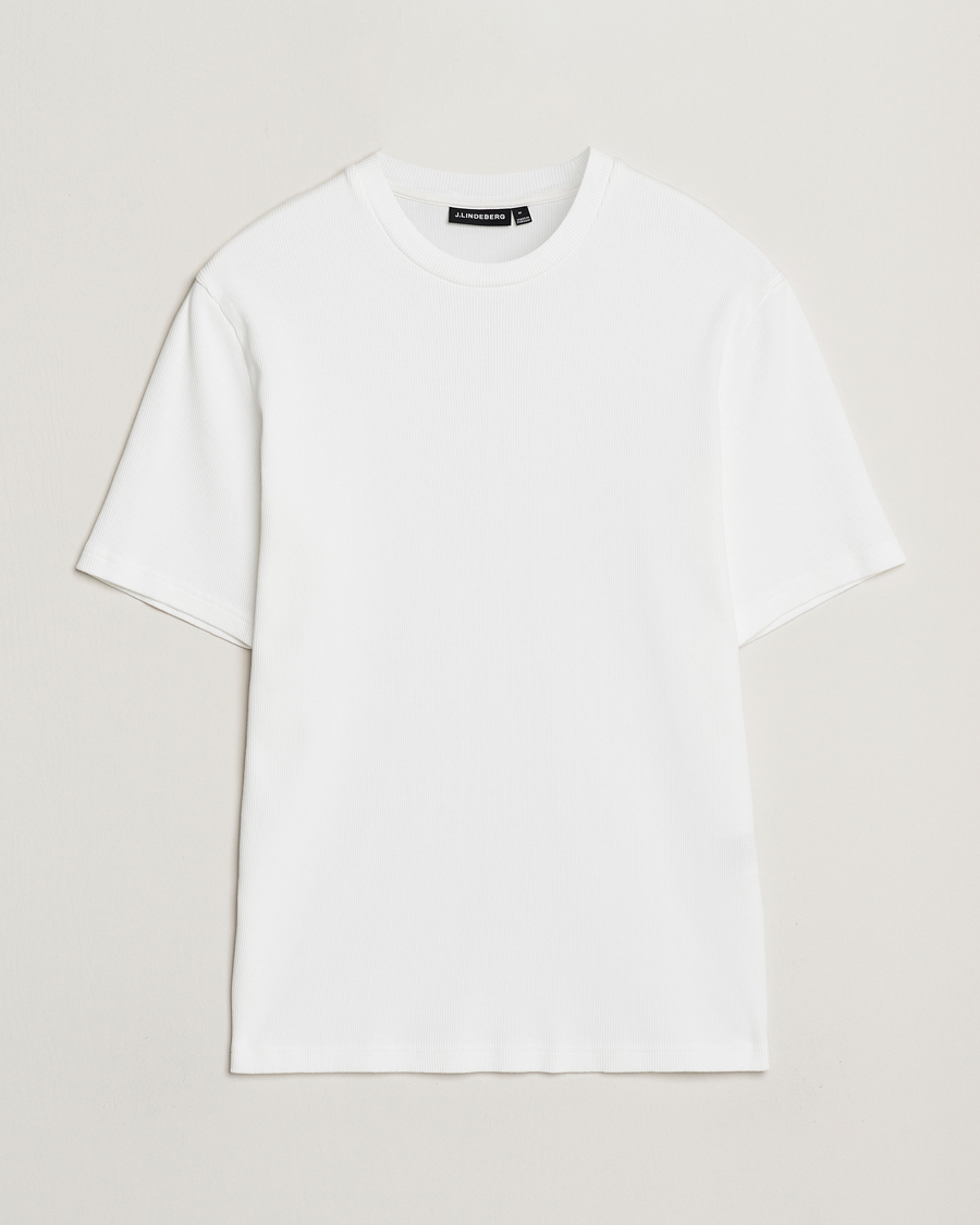 Herre | T-Shirts | J.Lindeberg | Rob Slim Rib T-Shirt White