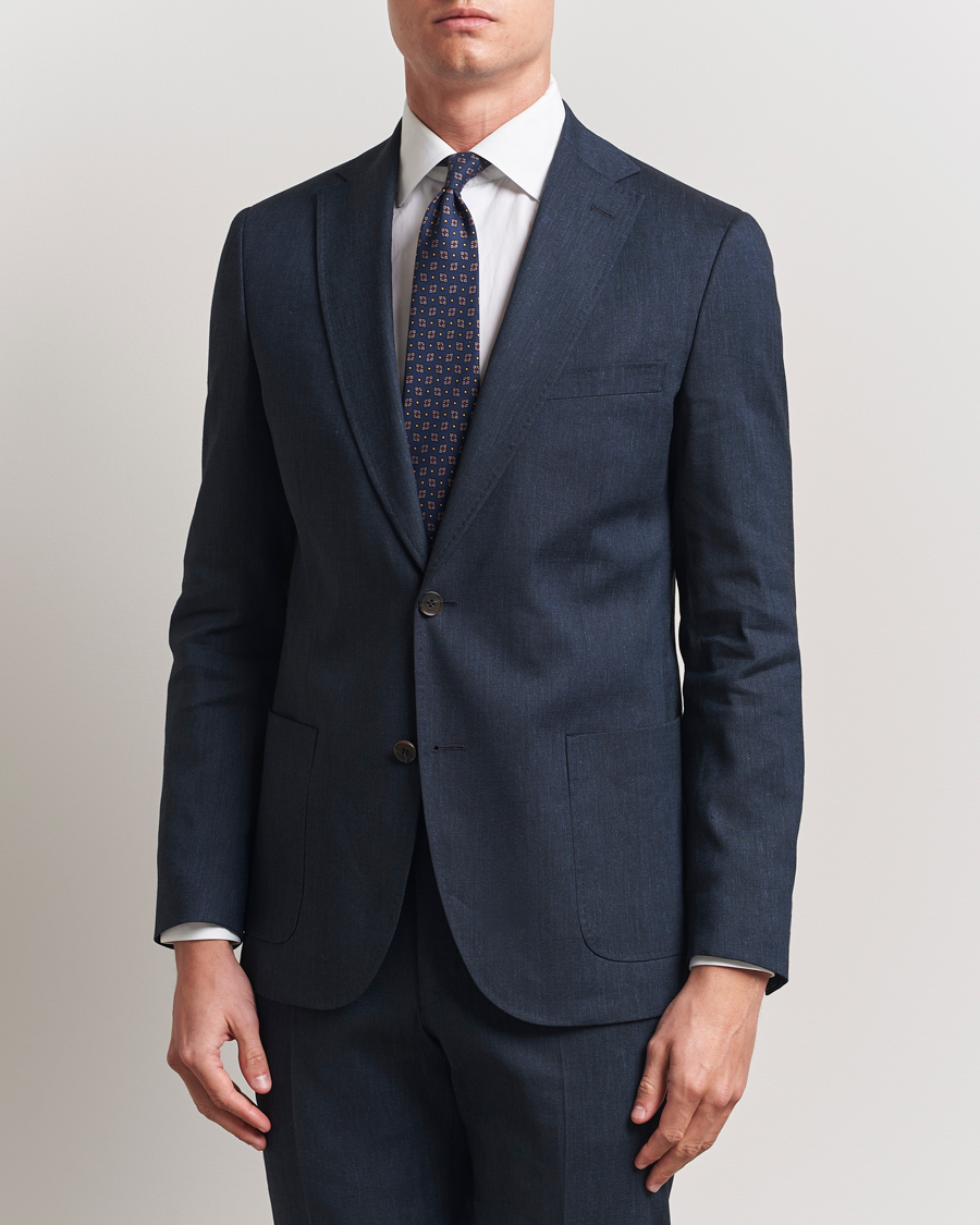 Herre | Dressjakker | Morris Heritage | Linen Suit Blazer Navy