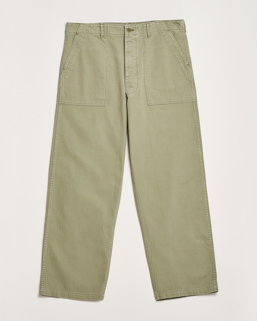 Herre | Bukser | orSlow | Herringbone Summer Fatigue Pants Green