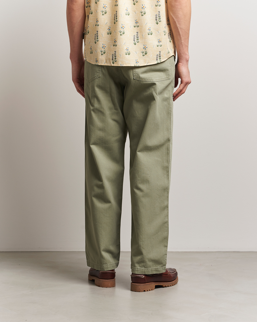Herre | Bukser | orSlow | Herringbone Summer Fatigue Pants Green