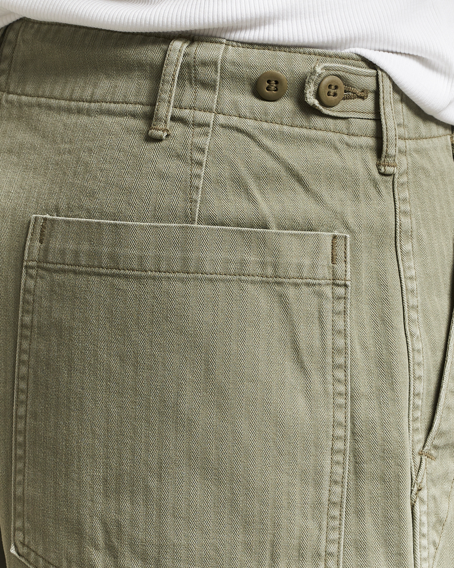 Herre | Bukser | orSlow | Herringbone Summer Fatigue Pants Green