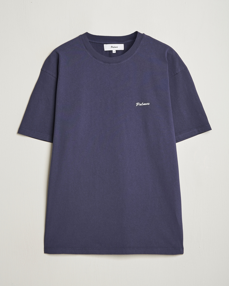 Herre | T-Shirts | Palmes | Dyed T-Shirt Navy