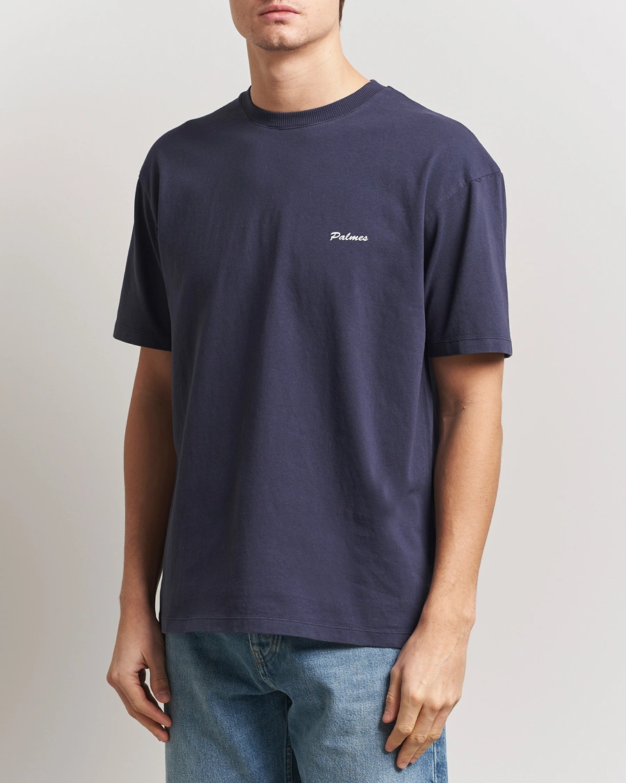 Herre | T-Shirts | Palmes | Dyed T-Shirt Navy
