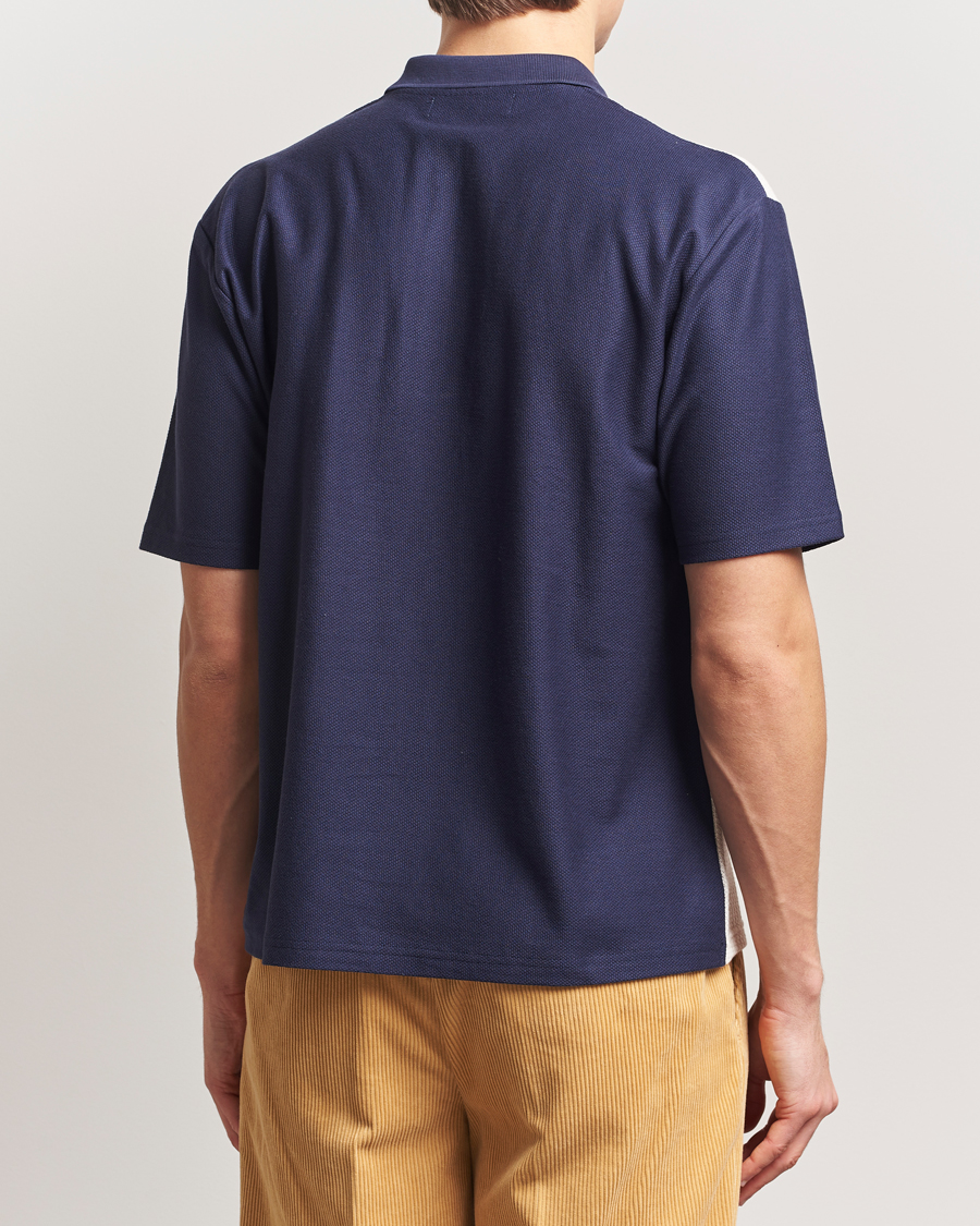 Herre | Pikéer | Palmes | Textured Zip Polo White/Navy