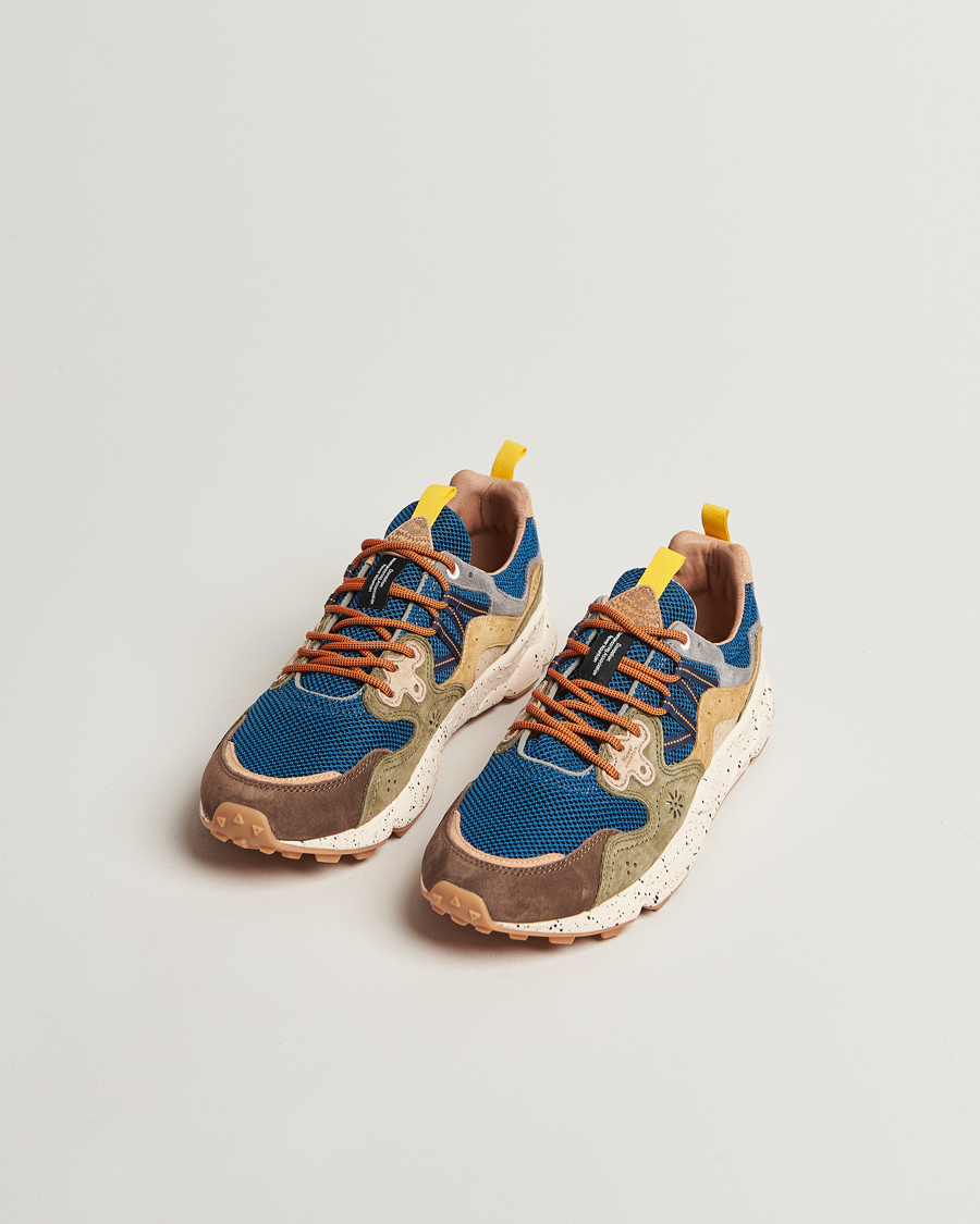 Herre | Sneakers | Flower Mountain | Yamano 3 Suede/Nylon Mesh Sneaker Green/Brown/Blue