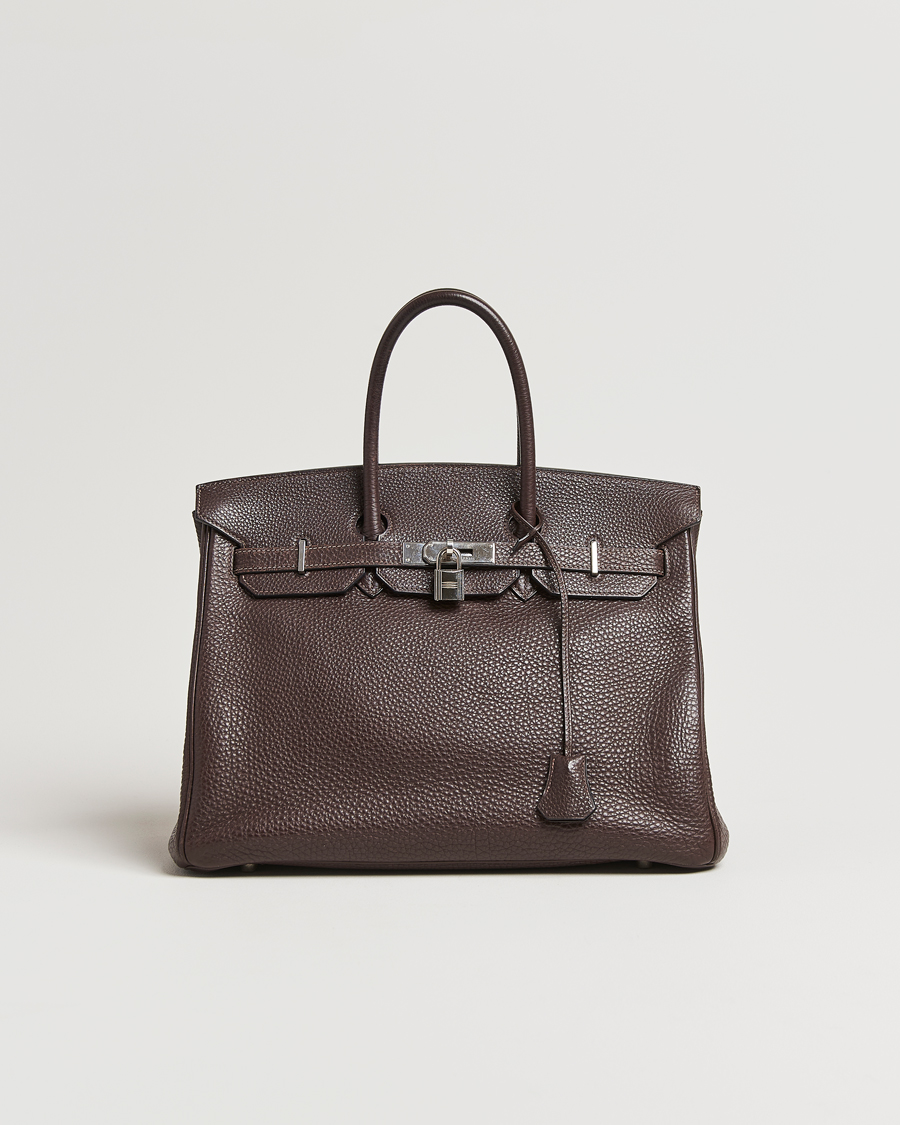 Herre | Hermès Pre-Owned Birkin 35 Taurillon Clemence Handbag Ebene | Hermès Pre-Owned | Birkin 35 Taurillon Clemence Handbag Ebene