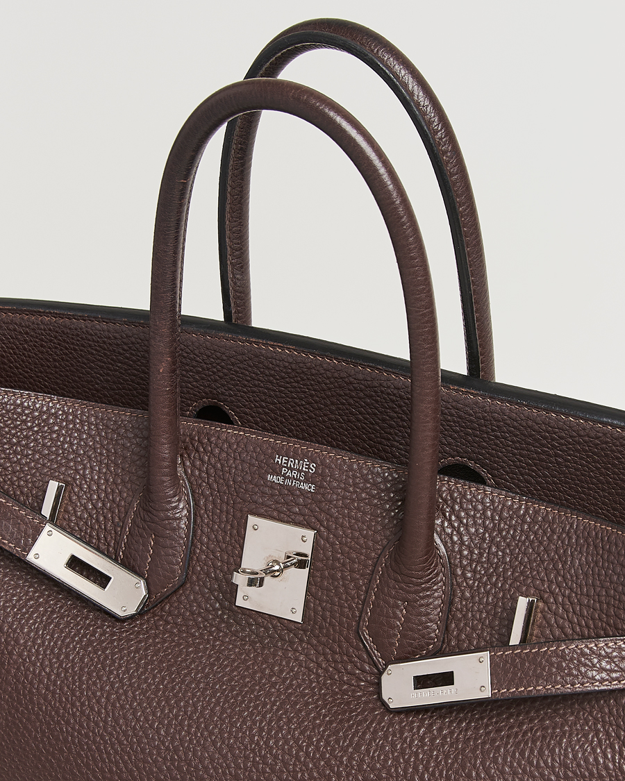 Herre | Hermès Pre-Owned Birkin 35 Taurillon Clemence Handbag Ebene | Hermès Pre-Owned | Birkin 35 Taurillon Clemence Handbag Ebene