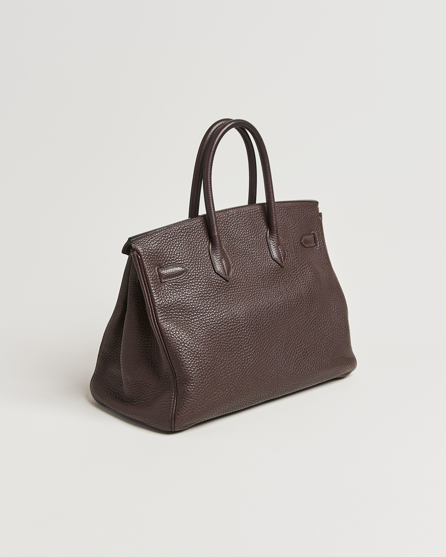 Herre | Hermès Pre-Owned Birkin 35 Taurillon Clemence Handbag Ebene | Hermès Pre-Owned | Birkin 35 Taurillon Clemence Handbag Ebene