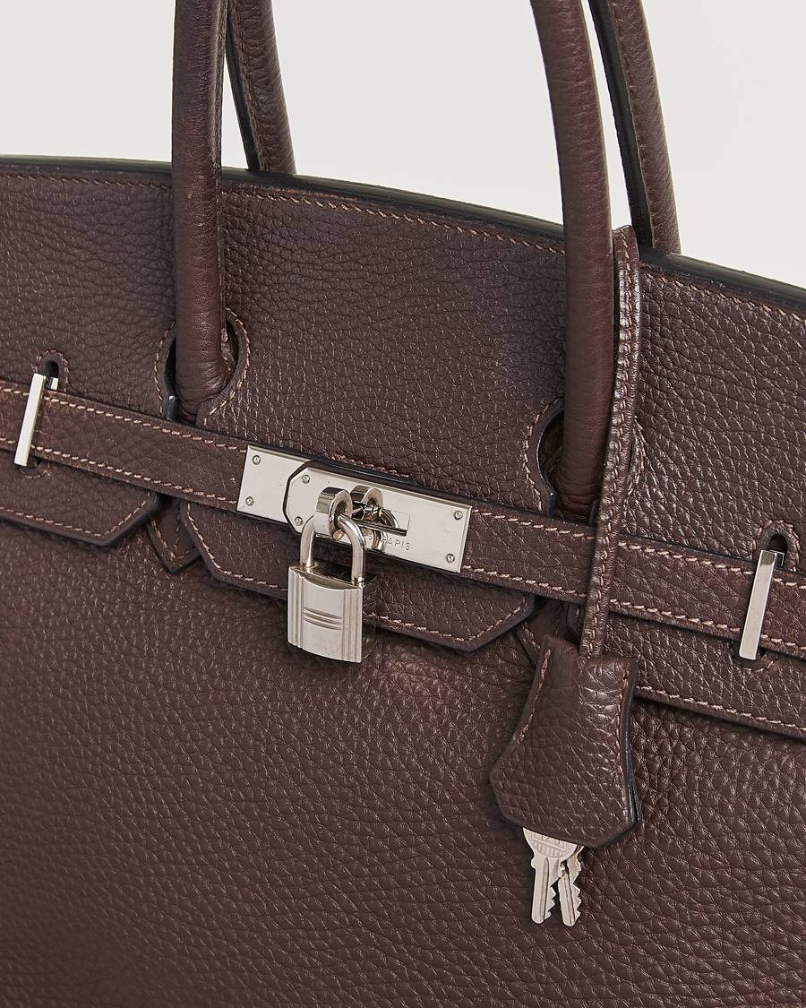 Herre | Hermès Pre-Owned Birkin 35 Taurillon Clemence Handbag Ebene | Hermès Pre-Owned | Birkin 35 Taurillon Clemence Handbag Ebene