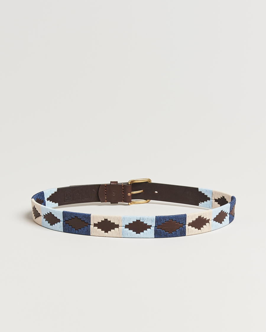 Herre | Belter | Pampeano | Sereno Hand Stitched Classic Leather Belt 3,5cm Blue