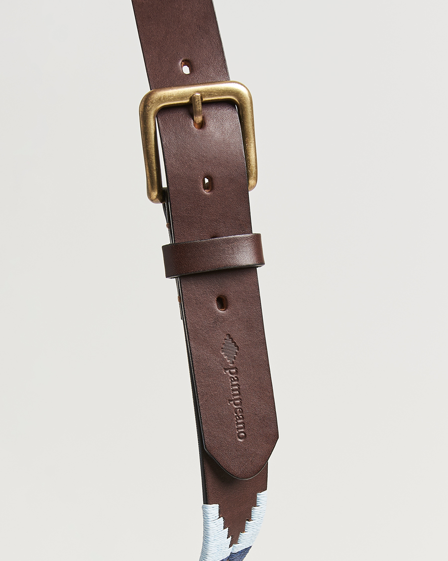 Herre | Belter | Pampeano | Sereno Hand Stitched Classic Leather Belt 3,5cm Blue
