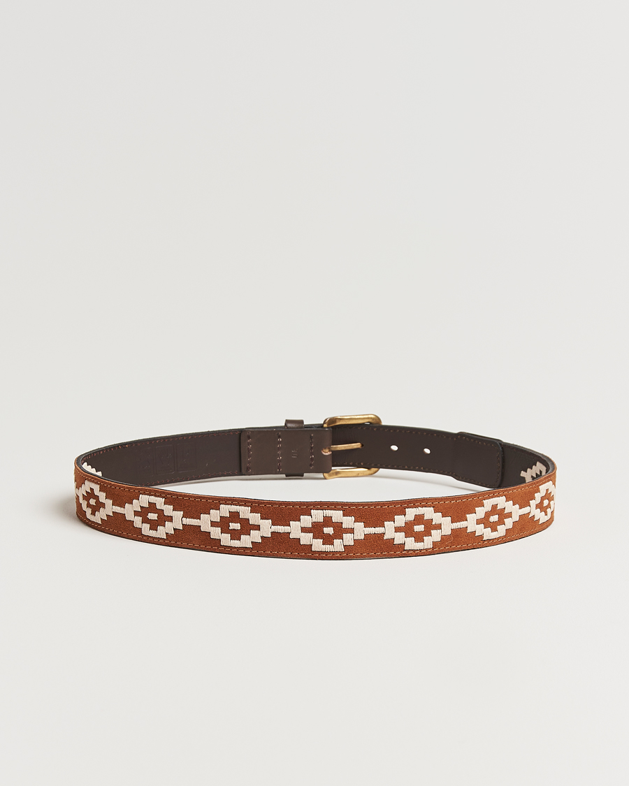 Herre | Belter | Pampeano | Confianza Hand Stitched Suede Belt 3,5cm Tan