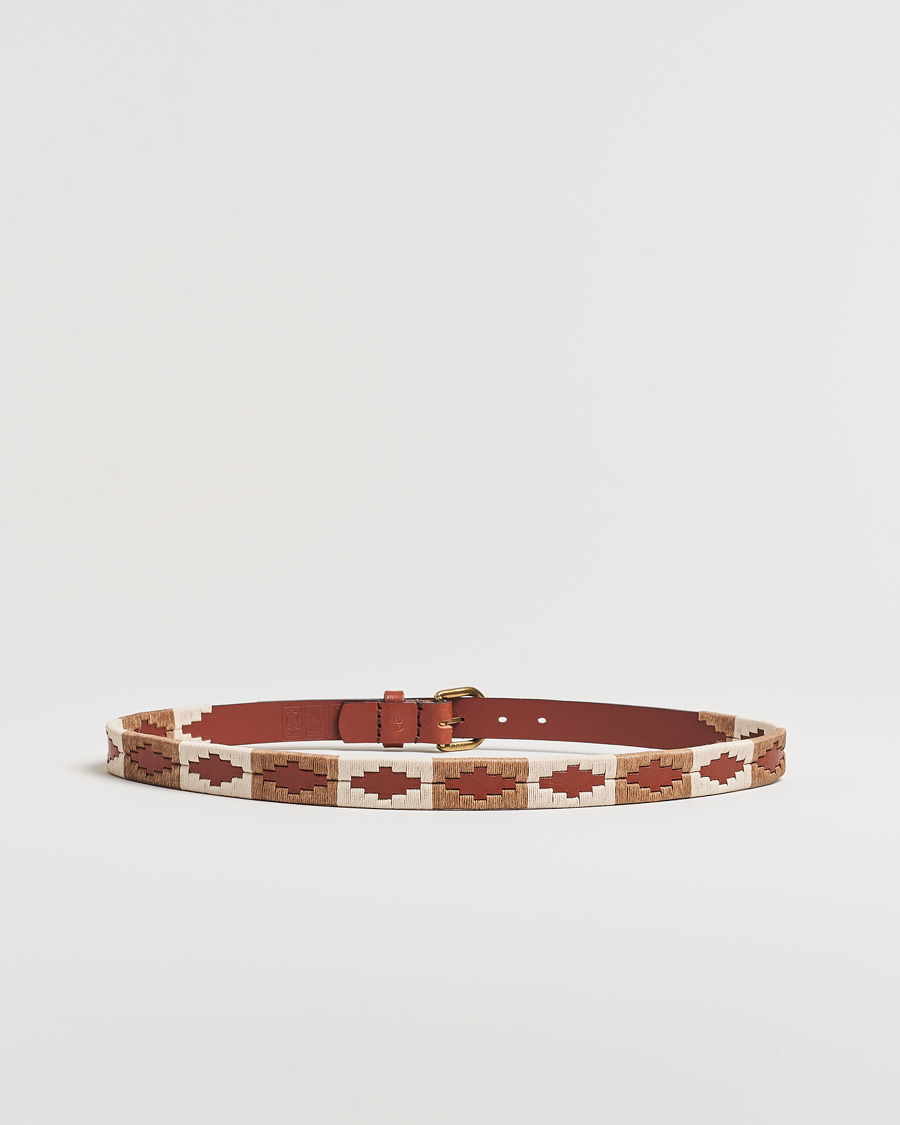 Herre | Belter | Pampeano | Skinny Hand Stitched Leather Belt 2,5cm Brown