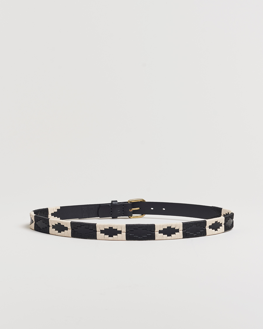 Herre | Belter | Pampeano | Skinny Hand Stitched Leather Belt 2,5cm Black