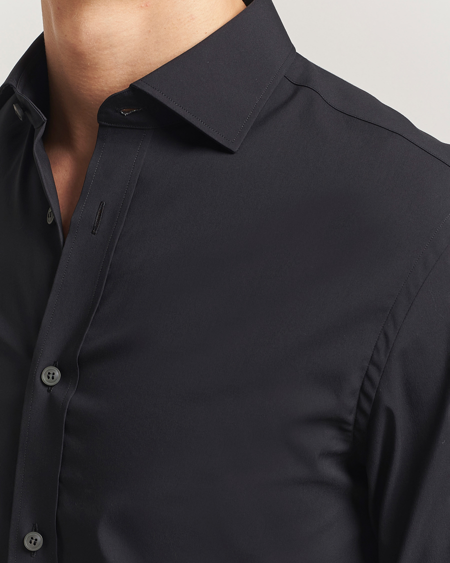 Herre | Skjorter | Tiger of Sweden | Adley Slim Fit Cut Away Shirt Black