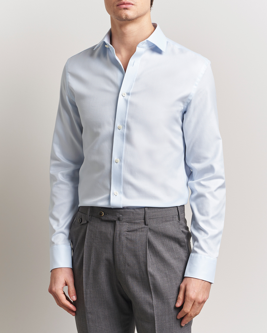 Herre | Skjorter | Tiger of Sweden | Adley Structured Slim Fit Cut Away Shirt Light Blue