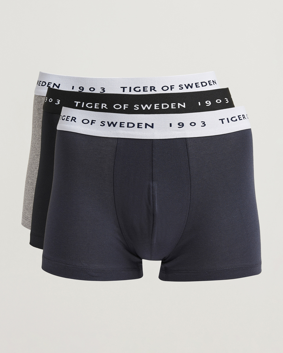 Herre | Undertøy | Tiger of Sweden | Hermod Cotton 3-Pack Boxer Brief Black/Navy/Grey
