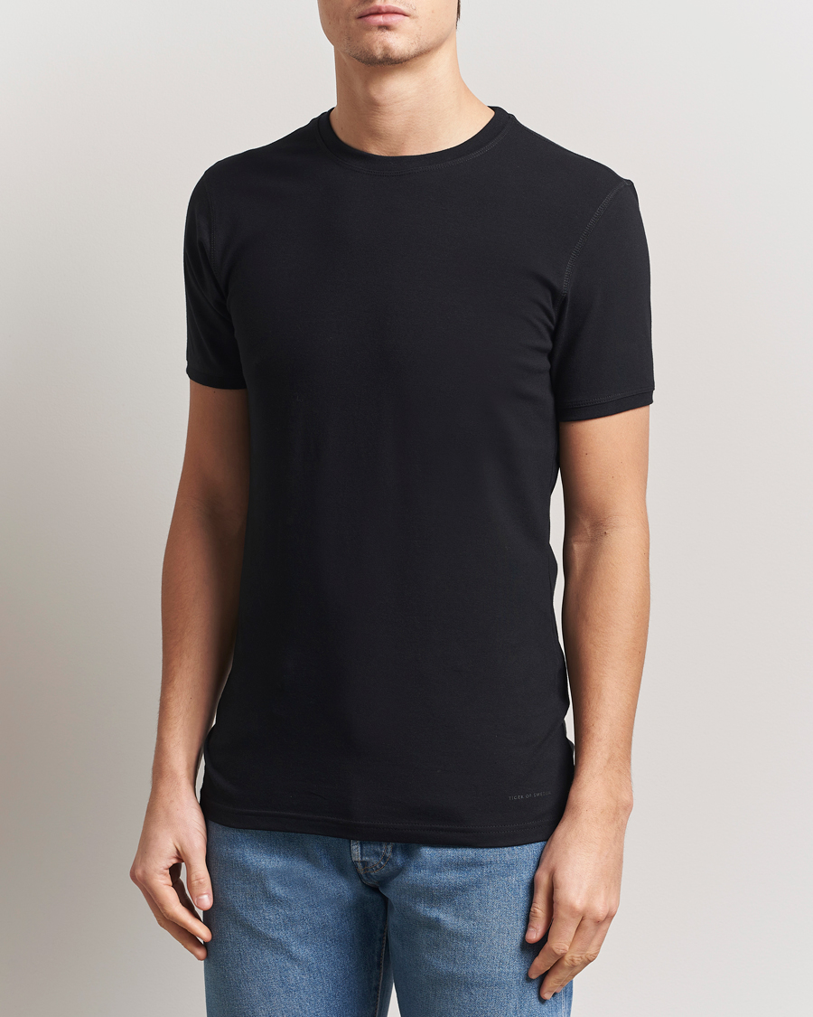 Herre | T-Shirts | Tiger of Sweden | Heimdal 2-Pack Crew Neck T-Shirt Black