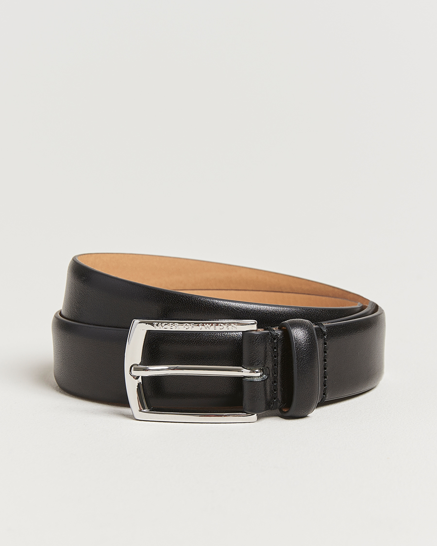 Herre | Belter | Tiger of Sweden | Asenby Leather 3 cm Belt Black