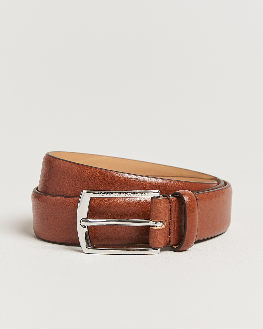 Herre | Belter | Tiger of Sweden | Asenby Leather 3 cm Belt Cognac