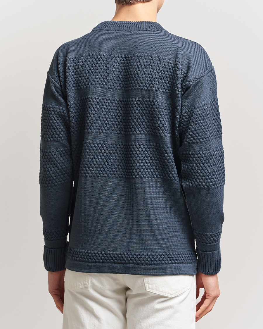 Herre | Gensere | S.N.S. Herning | Fisherman Wool Crew Neck Sweater Faded Mineral Blue