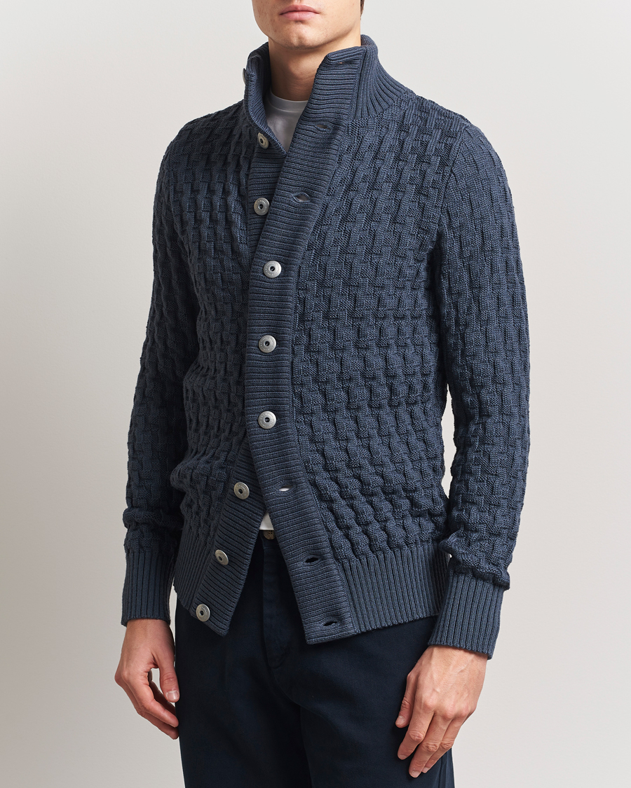 Herre | Gensere | S.N.S. Herning | Stark Cable Cardigan Faded Mineral Blue