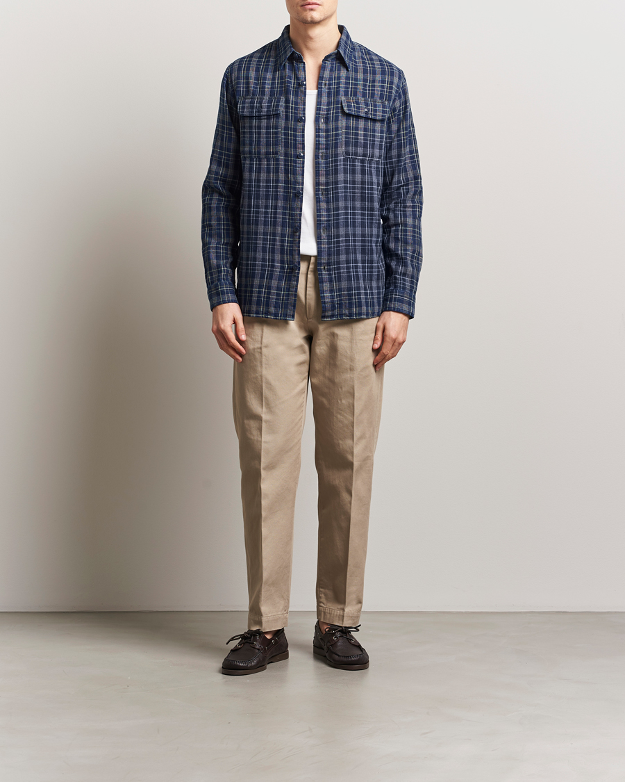 Herre | Skjorter | RRL | Matlock Double Pocket Shirt Indigo Plaid
