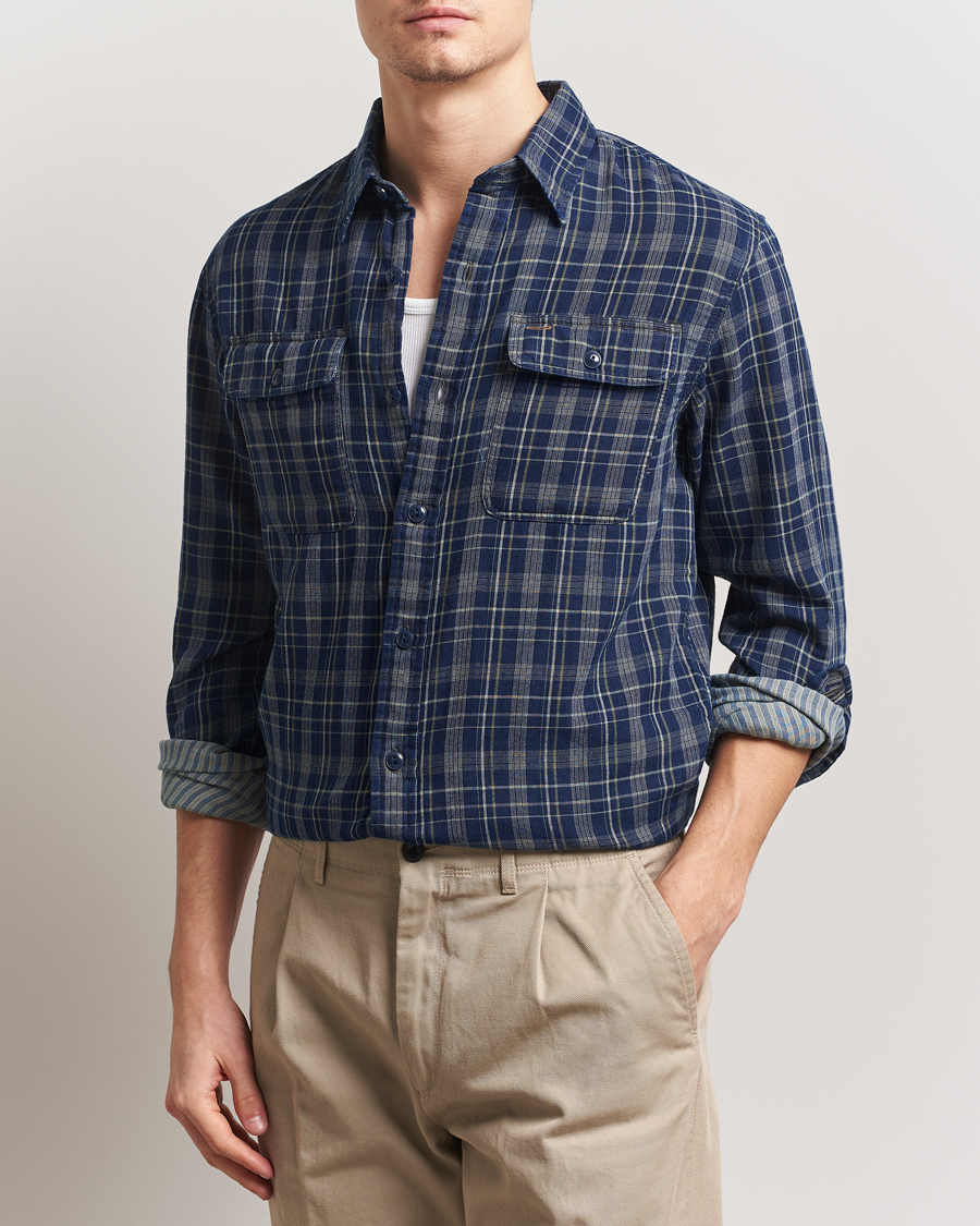 Herre | Skjorter | RRL | Matlock Double Pocket Shirt Indigo Plaid