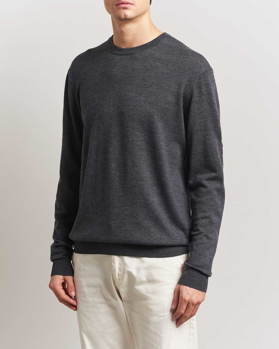 Herre | Gensere | LES DEUX | Greyson Merino Knit Dark Grey Melange